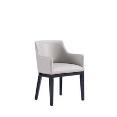 Gansevoort Faux Leather Dining Armchair in Light Grey - Ornate Home