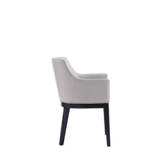 Gansevoort Faux Leather Dining Armchair in Light Grey - Ornate Home