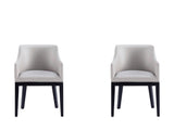 Gansevoort Faux Leather Dining Armchair in Light Grey (set of 2) - Ornate Home