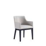 Gansevoort Faux Leather Dining Armchair in Light Grey (set of 2) - Ornate Home