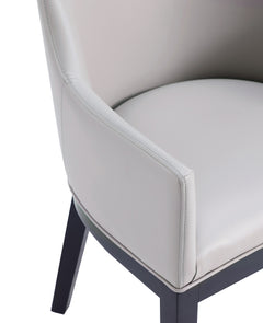 Gansevoort Faux Leather Dining Armchair in Light Grey (set of 2) - Ornate Home