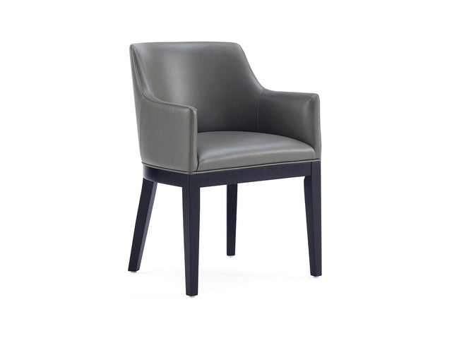 Gansevoort Faux Leather Dining Armchair in Pebble Grey - Ornate Home