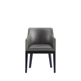Gansevoort Faux Leather Dining Armchair in Pebble Grey - Ornate Home