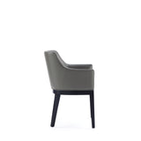Gansevoort Faux Leather Dining Armchair in Pebble Grey - Ornate Home