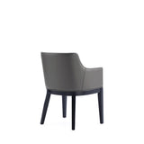 Gansevoort Faux Leather Dining Armchair in Pebble Grey - Ornate Home