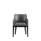 Gansevoort Faux Leather Dining Armchair in Pebble Grey (set of 2) - Ornate Home