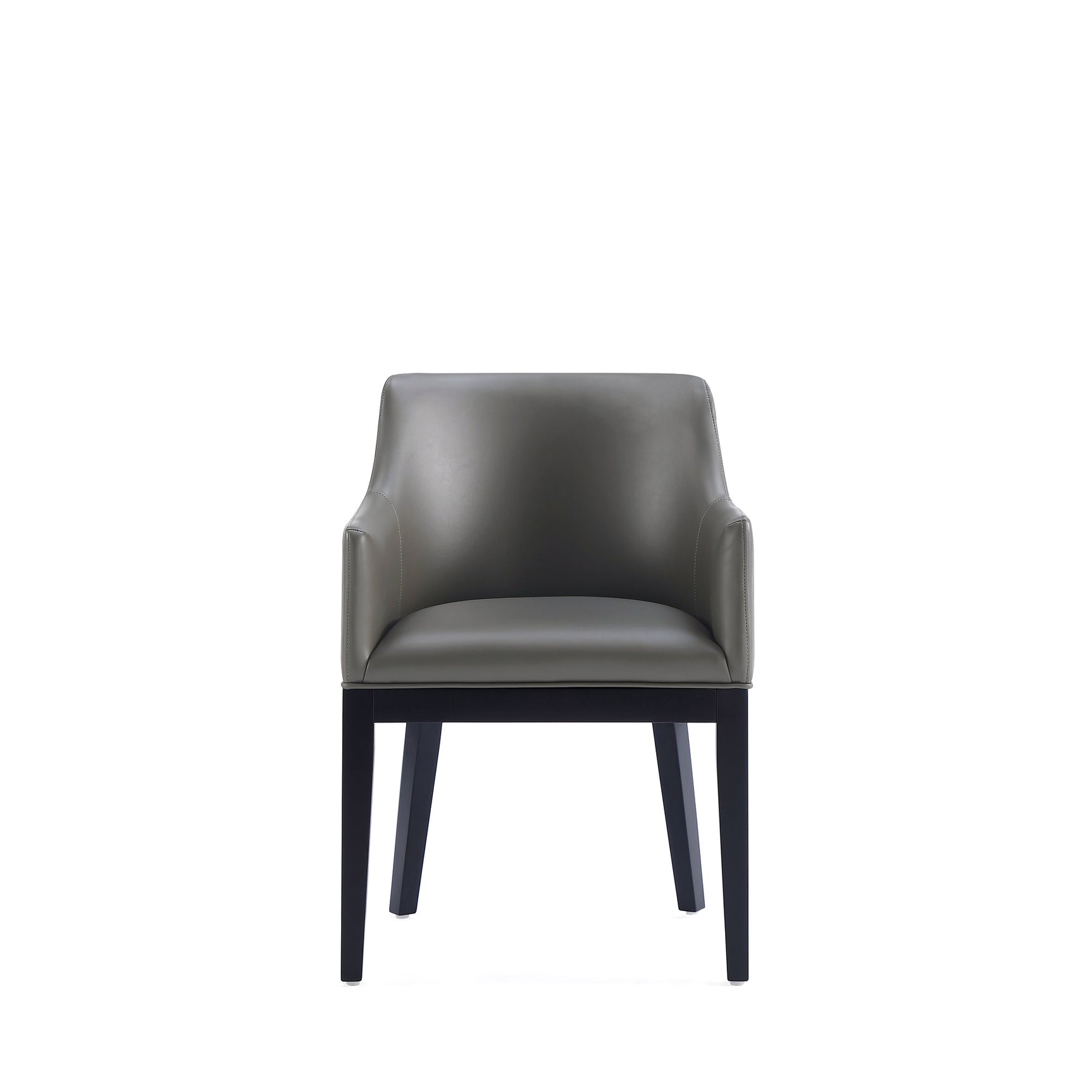 Gansevoort Faux Leather Dining Armchair in Pebble Grey (set of 2) - Ornate Home