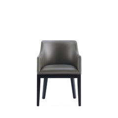 Gansevoort Faux Leather Dining Armchair in Pebble Grey (set of 2) - Ornate Home