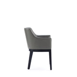 Gansevoort Faux Leather Dining Armchair in Pebble Grey (set of 2) - Ornate Home