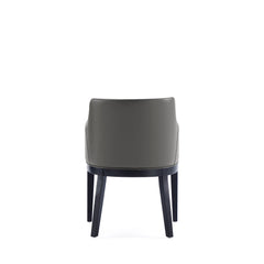 Gansevoort Faux Leather Dining Armchair in Pebble Grey (set of 2) - Ornate Home