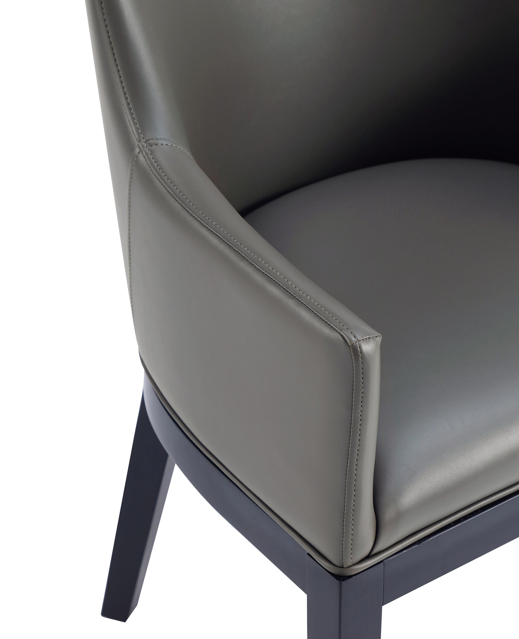 Gansevoort Faux Leather Dining Armchair in Pebble Grey (set of 2) - Ornate Home