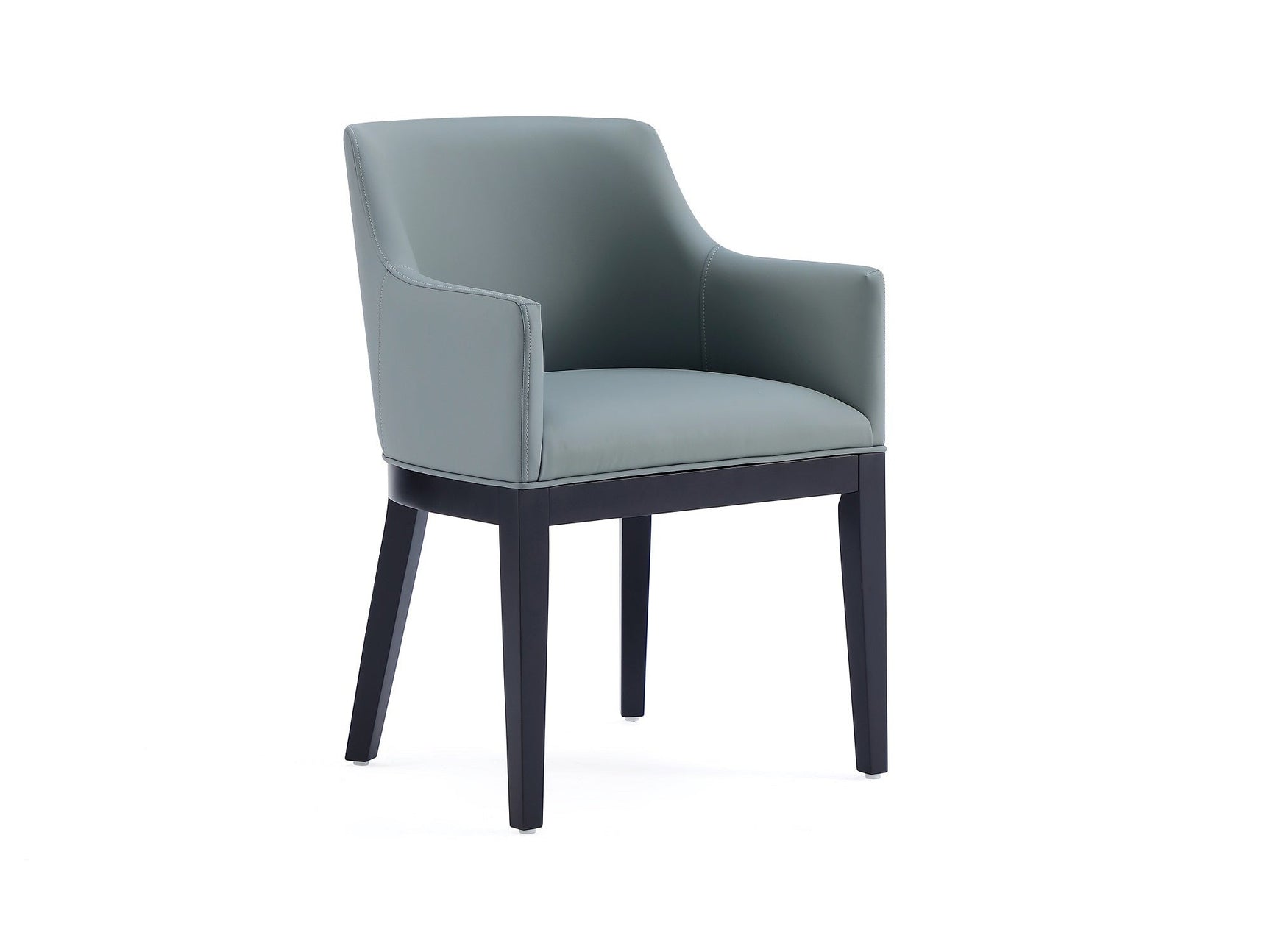 Gansevoort Faux Leather Dining Armchair in Pewter - Ornate Home