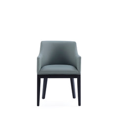 Gansevoort Faux Leather Dining Armchair in Pewter - Ornate Home