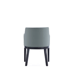 Gansevoort Faux Leather Dining Armchair in Pewter - Ornate Home
