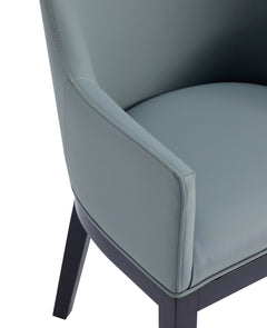 Gansevoort Faux Leather Dining Armchair in Pewter - Ornate Home