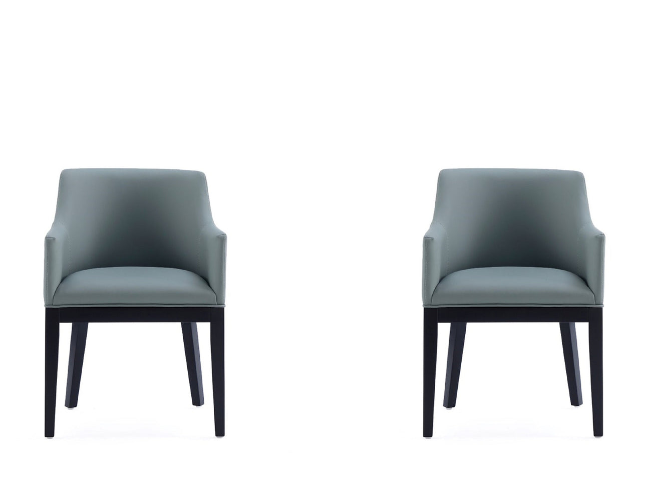 Gansevoort Faux Leather Dining Armchair in Pewter (Set of 2) - Ornate Home