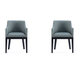 Gansevoort Faux Leather Dining Armchair in Pewter (Set of 2) - Ornate Home