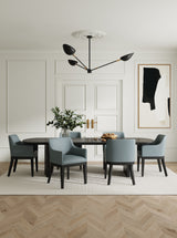 Gansevoort Faux Leather Dining Armchair in Pewter (Set of 2) - Ornate Home