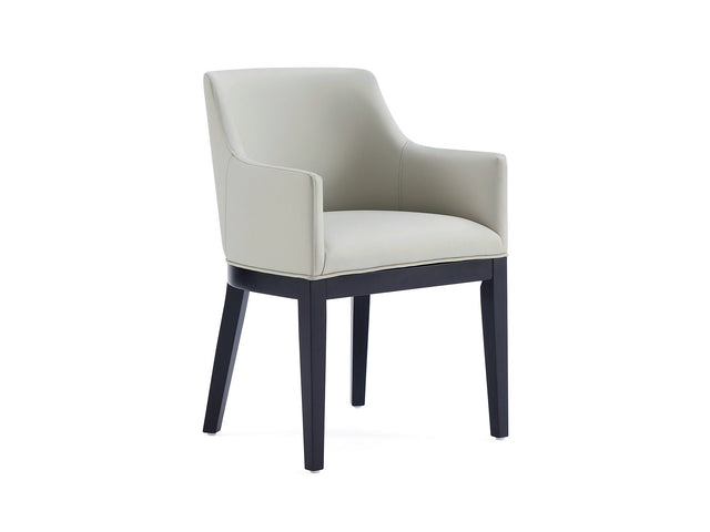 Gansevoort Faux Leather Dining Armchair in Stone Grey - Ornate Home