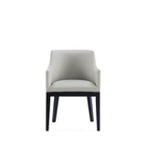 Gansevoort Faux Leather Dining Armchair in Stone Grey - Ornate Home