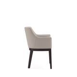Gansevoort Faux Leather Dining Armchair in Stone Grey - Ornate Home