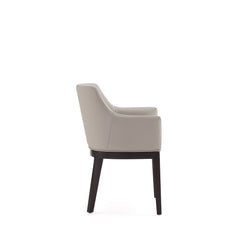 Gansevoort Faux Leather Dining Armchair in Stone Grey - Ornate Home