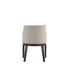 Gansevoort Faux Leather Dining Armchair in Stone Grey - Ornate Home