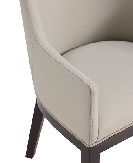 Gansevoort Faux Leather Dining Armchair in Stone Grey - Ornate Home