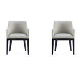 Gansevoort Faux Leather Dining Armchair in Stone Grey (set of 2) - Ornate Home