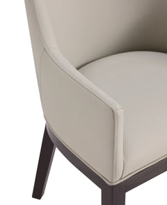 Gansevoort Faux Leather Dining Armchair in Stone Grey (set of 2) - Ornate Home