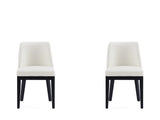 Gansevoort Faux Leather Dining Chair in Cream (set of 2) - Ornate Home