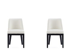 Gansevoort Faux Leather Dining Chair in Cream (set of 2) - Ornate Home