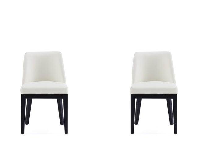 Gansevoort Faux Leather Dining Chair in Cream (set of 2) - Ornate Home