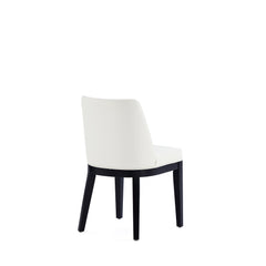 Gansevoort Faux Leather Dining Chair in Cream (set of 2) - Ornate Home