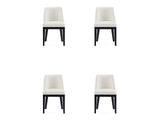 Gansevoort Faux Leather Dining Chair in Cream (set of 4) - Ornate Home