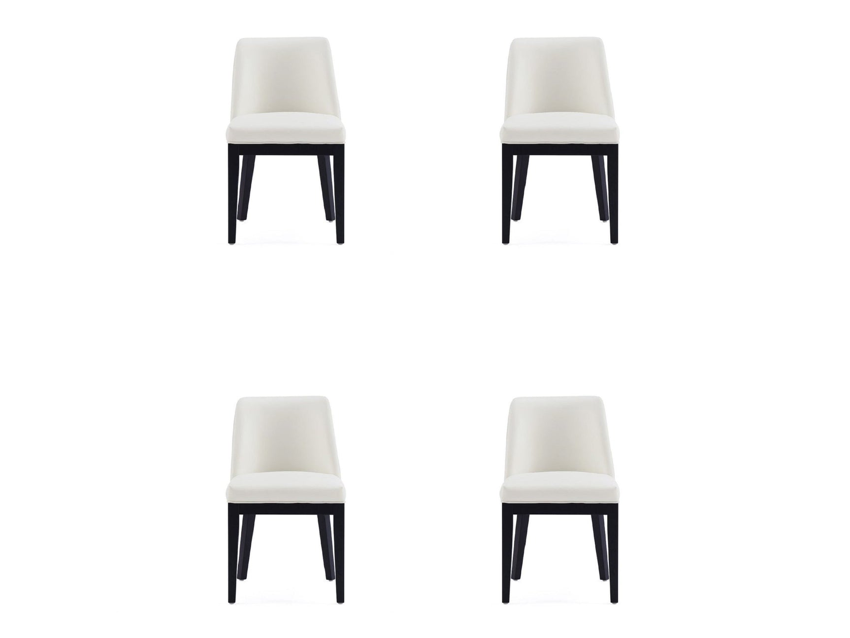 Gansevoort Faux Leather Dining Chair in Cream (set of 4) - Ornate Home