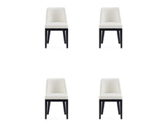 Gansevoort Faux Leather Dining Chair in Cream (set of 4) - Ornate Home