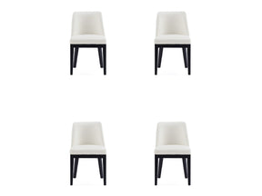 Gansevoort Faux Leather Dining Chair in Cream (set of 4) - Ornate Home