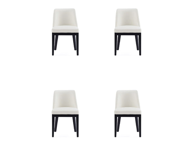 Gansevoort Faux Leather Dining Chair in Cream (set of 4) - Ornate Home