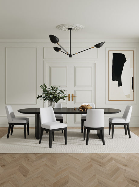 Gansevoort Faux Leather Dining Chair in Cream (set of 4) - Ornate Home