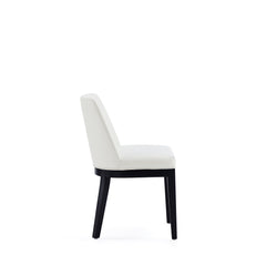 Gansevoort Faux Leather Dining Chair in Cream (set of 4) - Ornate Home