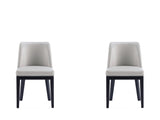 Gansevoort Faux Leather Dining Chair in Light Grey (set of 2) - Ornate Home