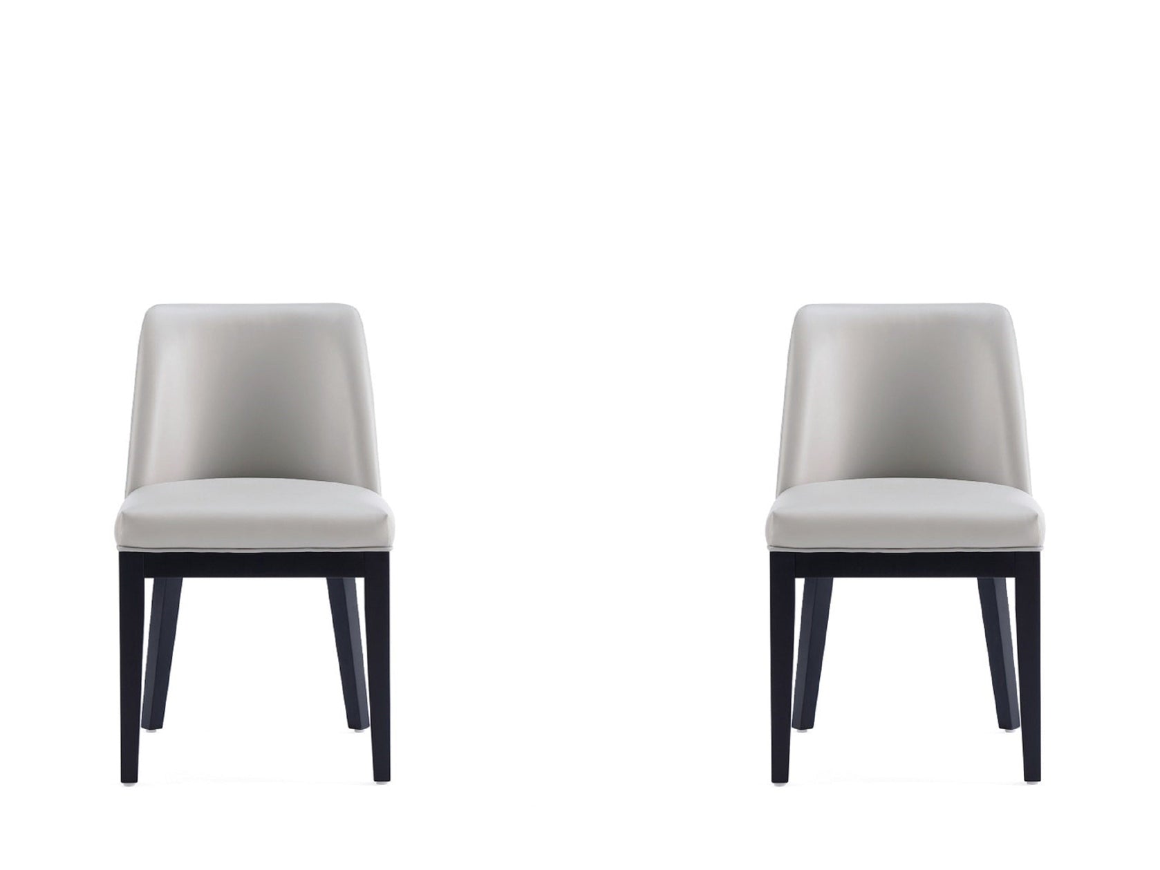 Gansevoort Faux Leather Dining Chair in Light Grey (set of 2) - Ornate Home