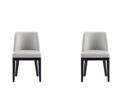 Gansevoort Faux Leather Dining Chair in Light Grey (set of 2) - Ornate Home