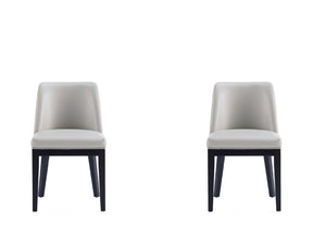 Gansevoort Faux Leather Dining Chair in Light Grey (set of 2) - Ornate Home