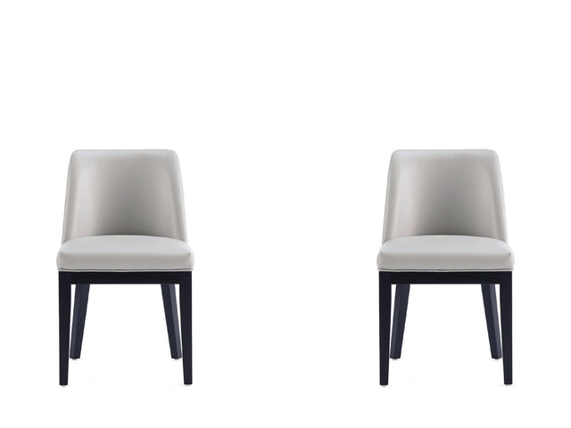 Gansevoort Faux Leather Dining Chair in Light Grey (set of 2) - Ornate Home