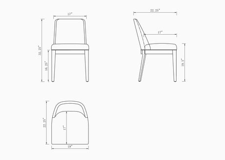 Gansevoort Faux Leather Dining Chair in Light Grey (set of 2) - Ornate Home