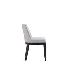Gansevoort Faux Leather Dining Chair in Light Grey (set of 2) - Ornate Home