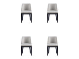 Gansevoort Faux Leather Dining Chair in Light Grey (set of 4) - Ornate Home