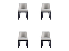 Gansevoort Faux Leather Dining Chair in Light Grey (set of 4) - Ornate Home